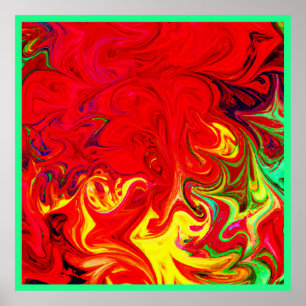 Energetic Color Burst Pattern Poster