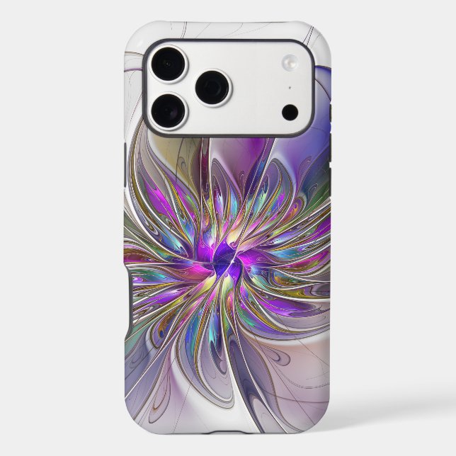 Energetic, Colorful Abstract Fractal Art Flower (Back)