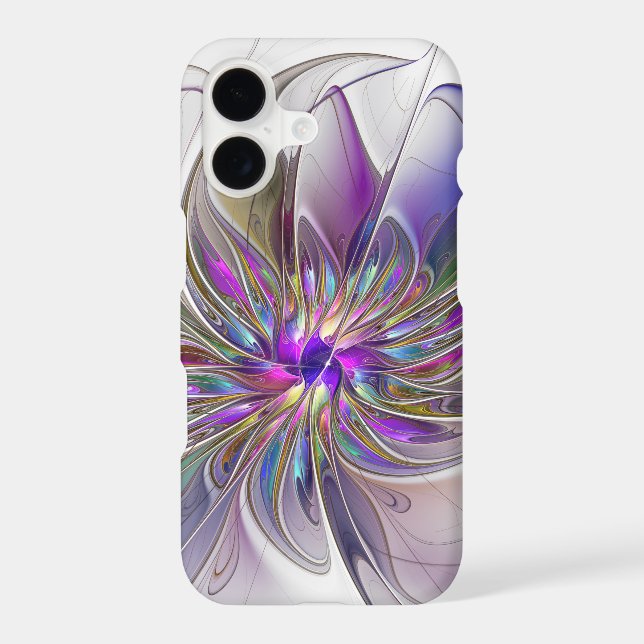 Energetic, Colorful Abstract Fractal Art Flower (Back)
