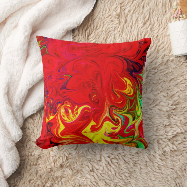 Energetic Colour Burst Pattern Cushion (Blanket)
