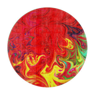 Energetic Colour Burst Pattern Cutting Board