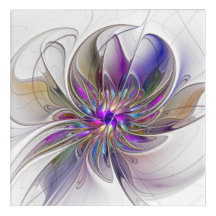 Energetic, Colourful Abstract Fractal Art Flower