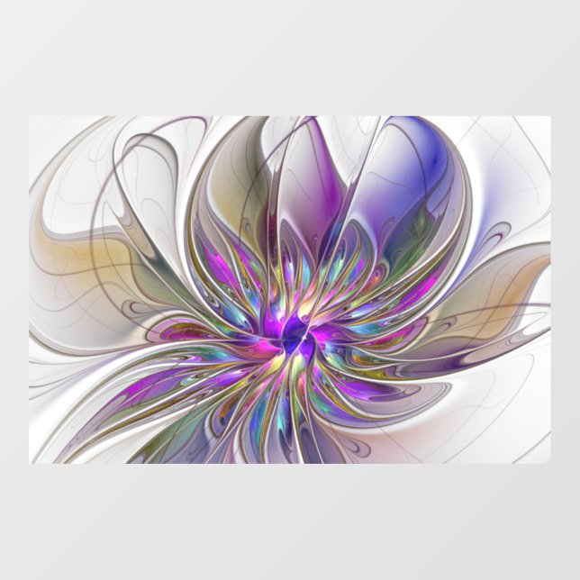 Energetic, Colourful Abstract Fractal Art Flower (Sheet)