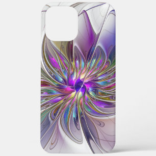 Energetic, Colourful Abstract Fractal Art Flower iPhone 12 Pro Max Case
