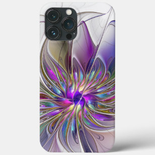 Energetic, Colourful Abstract Fractal Art Flower iPhone 13 Pro Max Case