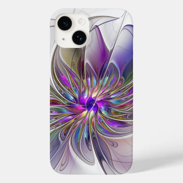Energetic, Colourful Abstract Fractal Art Flower Case-Mate iPhone Case (Back)