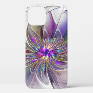 Energetic, Colourful Abstract Fractal Art Flower iPhone 12 Pro Case