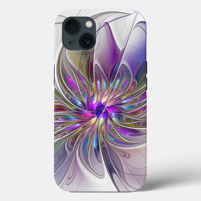 Energetic, Colourful Abstract Fractal Art Flower Case-Mate iPhone Case (Back)