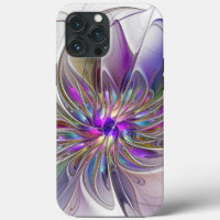 Energetic, Colourful Abstract Fractal Art Flower