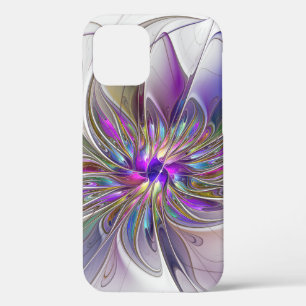 Energetic, Colourful Abstract Fractal Art Flower iPhone 12 Pro Case