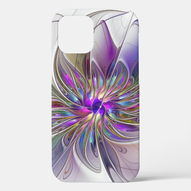 Energetic, Colourful Abstract Fractal Art Flower Case-Mate iPhone Case (Back)
