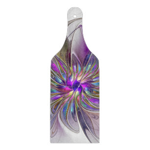 Energetic, Colourful Abstract Fractal Art Flower Cutting Board