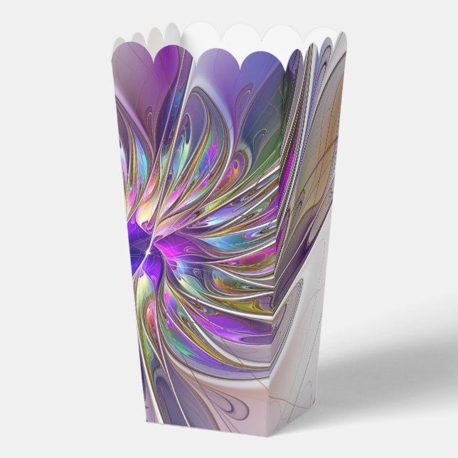 Energetic, Colourful Abstract Fractal Art Flower Favour Box (Front)