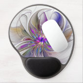 Energetic, Colourful Abstract Fractal Art Flower Gel Mouse Pad (Left Side)