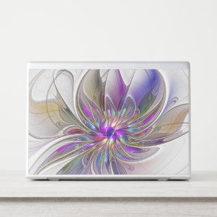 Energetic, Colourful Abstract Fractal Art Flower HP Laptop Skin