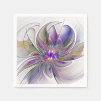 Energetic, Colourful Abstract Fractal Art Flower