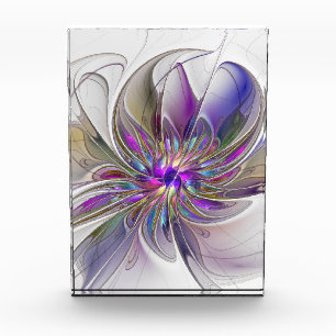 Energetic, Colourful Abstract Fractal Art Flower Photo Block