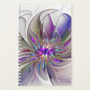 Energetic, Colourful Abstract Fractal Art Flower Planner