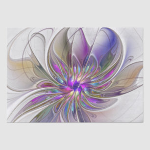 Energetic, Colourful Abstract Fractal Art Flower Tissue Paper
