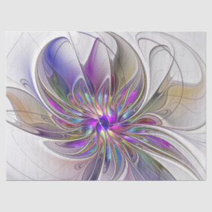 Energetic, Colourful Abstract Fractal Art Flower Tissue Paper