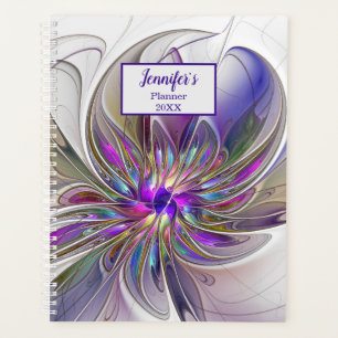 Energetic, Colourful Abstract Fractal Flower Name Planner