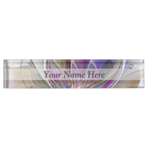 Energetic, Colourful Abstract Fractal Flower Title Nameplate