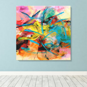 Energetic Colourful Abstract Painting Canvas Print