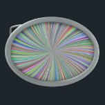 Energetic Colourful Ribbon Sunburst Belt Buckle<br><div class="desc">Life is like a box of crayons—you never know what you’ll create when you use every colour imaginable! This vibrant artwork is a swirl of hypnotic, abstract stripes forming a psychedelic vortex. It's a colourful sunburst of energy, blending every hue under the rainbow in a kaleidoscopic display that doesn't resemble...</div>