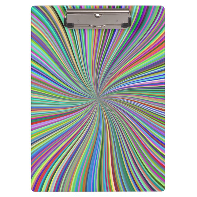 Energetic Colourful Ribbon Sunburst Clipboard (Front)