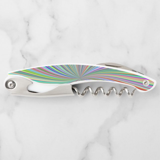 Energetic Colourful Ribbon Sunburst Corkscrew (Front)