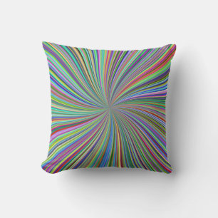 Energetic Colourful Ribbon Sunburst Cushion