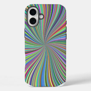 Energetic Colourful Ribbon Sunburst iPhone 16 Plus Case
