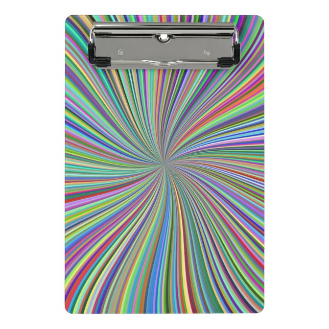 Energetic Colourful Ribbon Sunburst Mini Clipboard (Front)