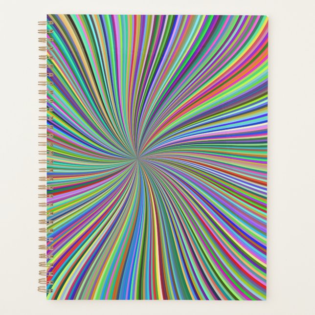 Energetic Colourful Ribbon Sunburst Planner (Front)