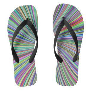 Energetic Colourful Ribbon Sunburst Thongs
