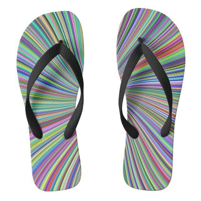 Energetic Colourful Ribbon Sunburst Thongs (Footbed)