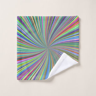 Energetic Colourful Ribbon Sunburst Wash Cloth