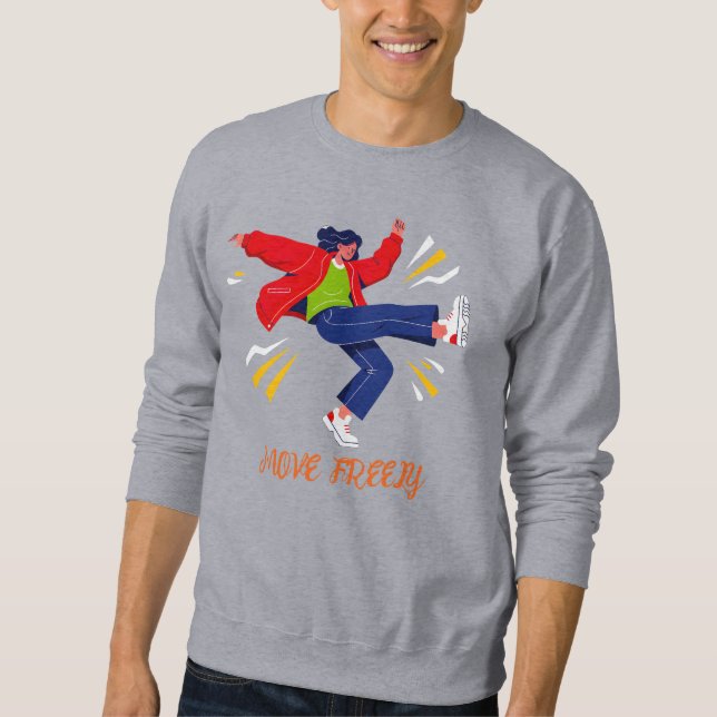 Energetic Dance Move Youth Graphic Sweatshirt (Front)