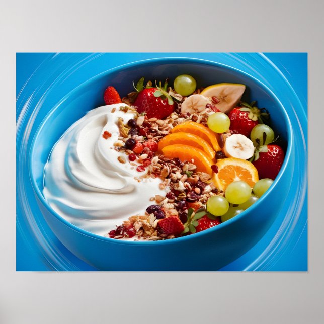 Energetic Food Bowl: Yogurt and Fruit Muesli Poster (Front)