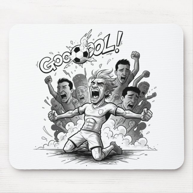 Energetic Football Goal Celebration Mouse Pad (Front)