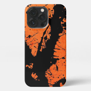 Energetic Fusion: The Orange and Black Design iPhone 13 Pro Case