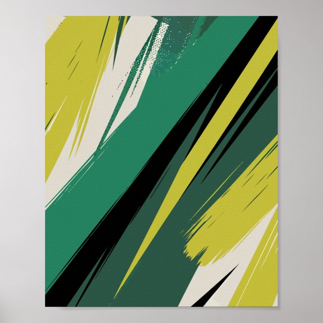 Energetic Green Streaks Poster (Front)