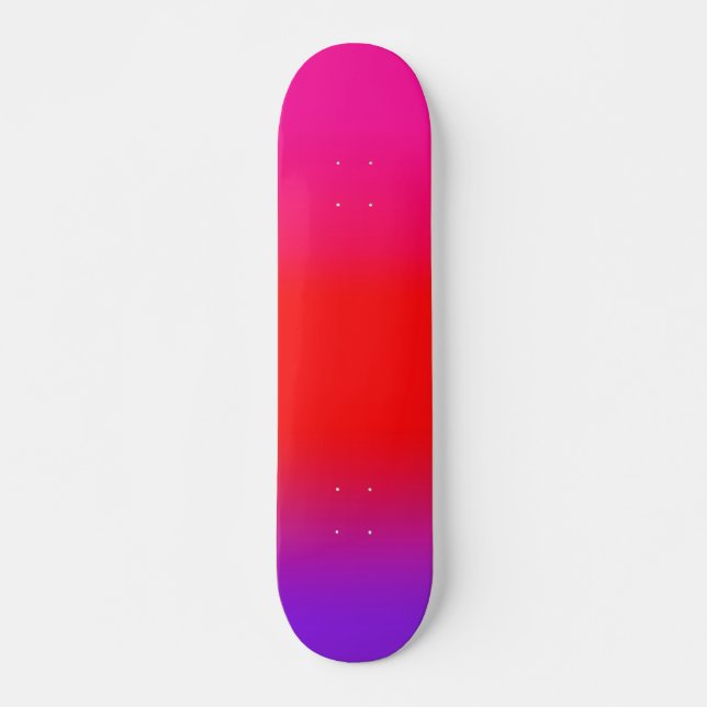 Energetic Magenta Red Purple Ombre  Skateboard (Front)