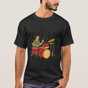Energetic man playing drums T-Shirt