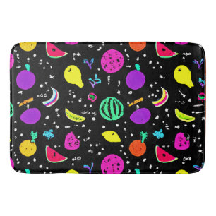 Energetic Neon Fruit Dance Bath Mat