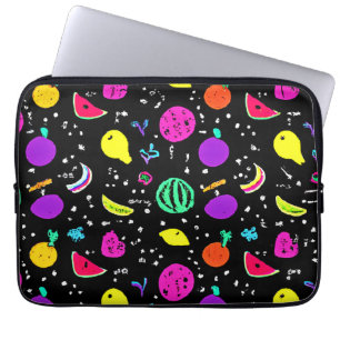 Energetic Neon Fruit Dance Laptop Sleeve