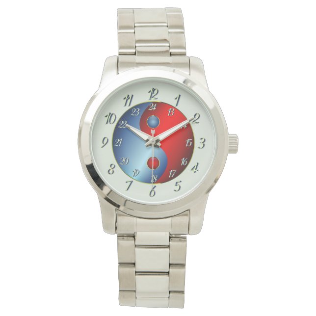 Energetic Rhinestone Green  Yin Yang Watch (Front)