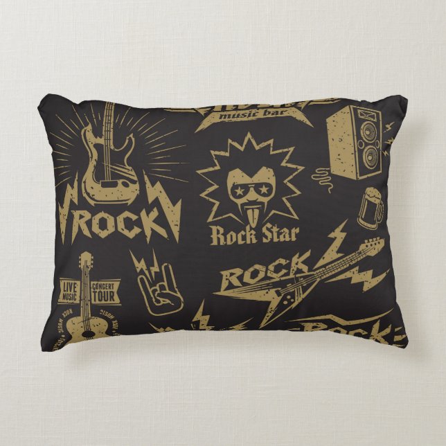 Energetic rock music essence decorative cushion (Front)
