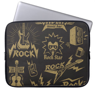 Energetic rock music essence laptop sleeve