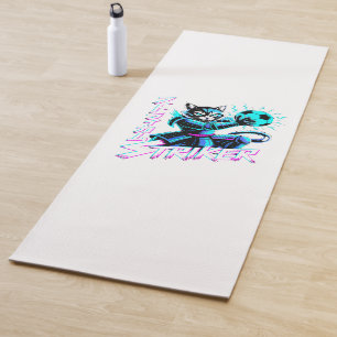Energetic Samurai Striker Cat For Fitness & Medita Yoga Mat